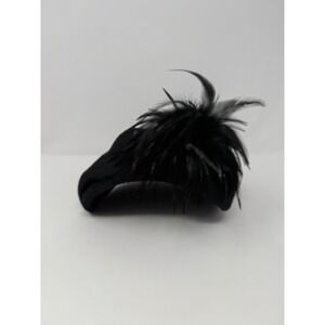 VINTAGE HENRY POLLAK CO. WOOL HAT BLACK WITH FEATHERS